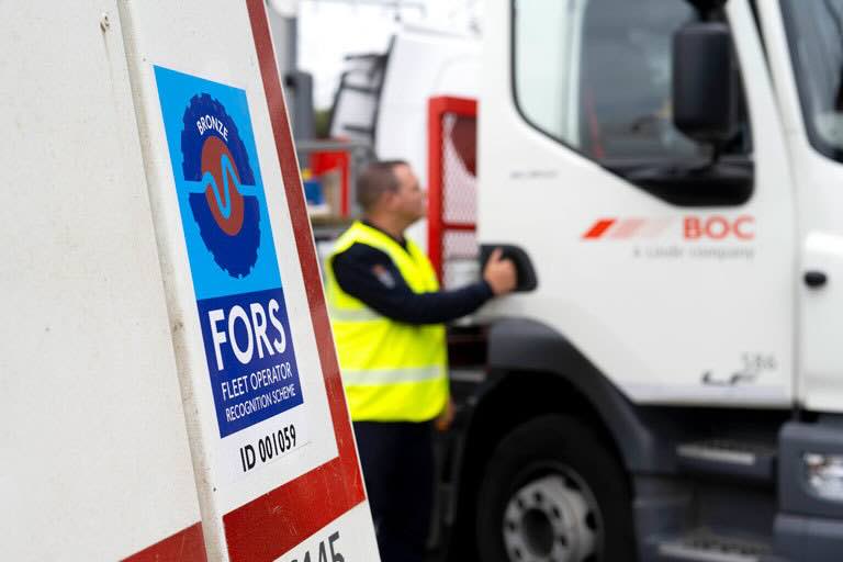 FORS Bronze sticker on the back of a vehicle