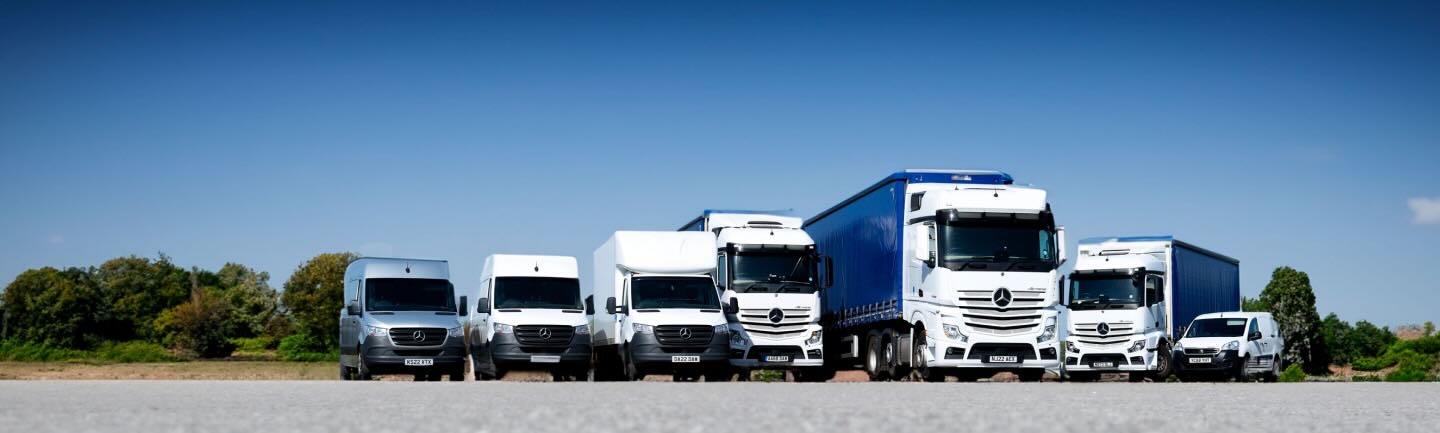 Fleet of trucks and vans